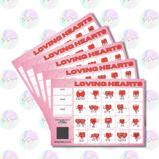 1-20 Loving Hearts Scratch Cards