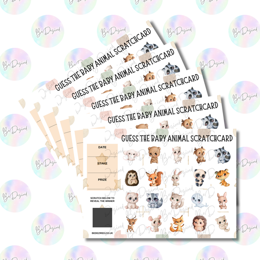 Cute Baby Animals Fund Raising Scratch Cards