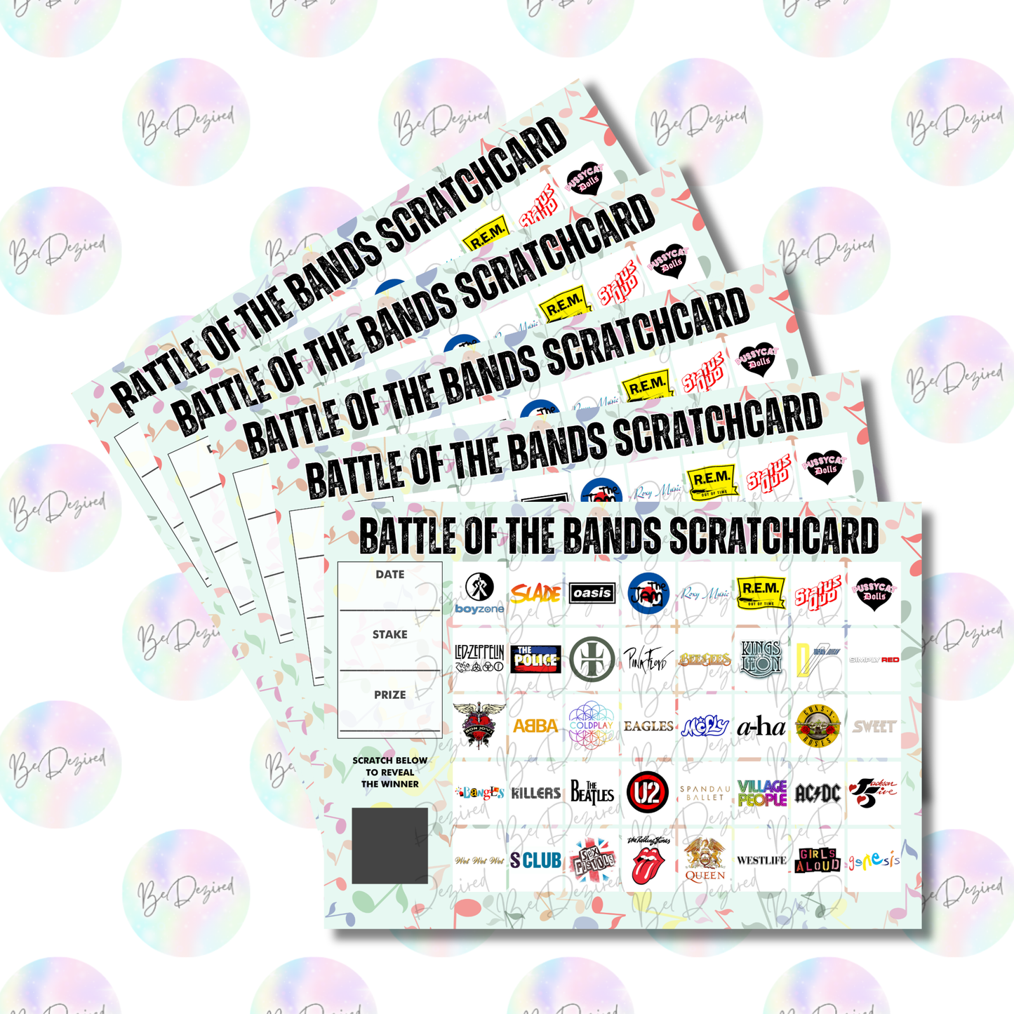 Battle of the Bands Fund Raising Scratch Cards