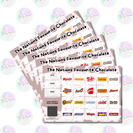 Favourite Chocolate Bar Scratch Cards