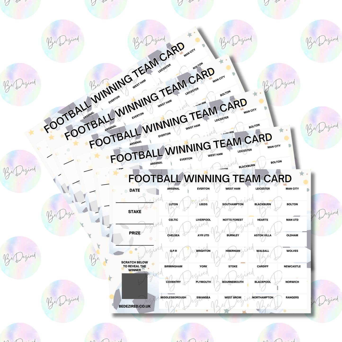 Football Teams Scratch Cards