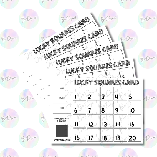 1-20 Lucky Square Scratch Cards