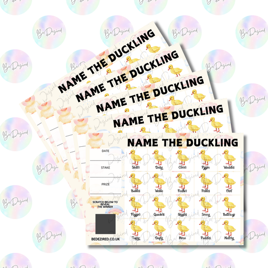 Name the Duckling Scratch Cards