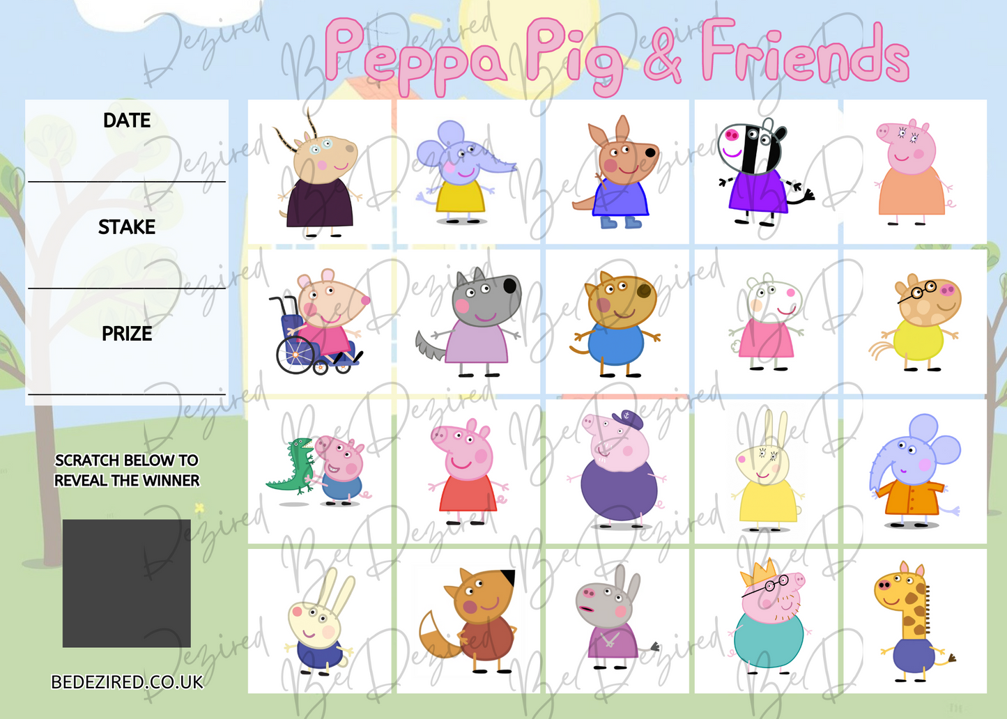 Peppa Pig & Friends Fund Raising Scratch Cards